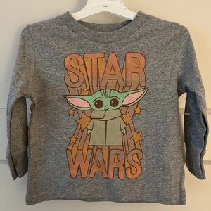 Star Wars Grogu Long Sleeve Gray Shirt 2T